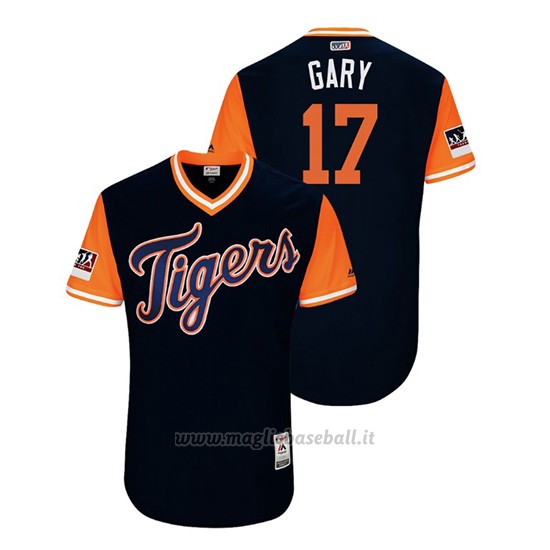 Maglia Baseball Uomo Detroit Tigers Grigioson Greiner 2018 Llws Players Weekend Gary Blu